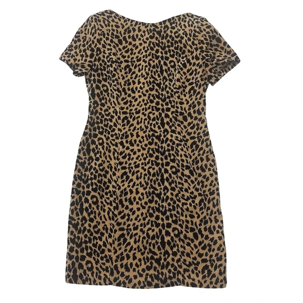 Leopard Print Velvet Sheath Dress Women's Size 6 Vintage Made in USA Glam Retro - Picture 1 of 10